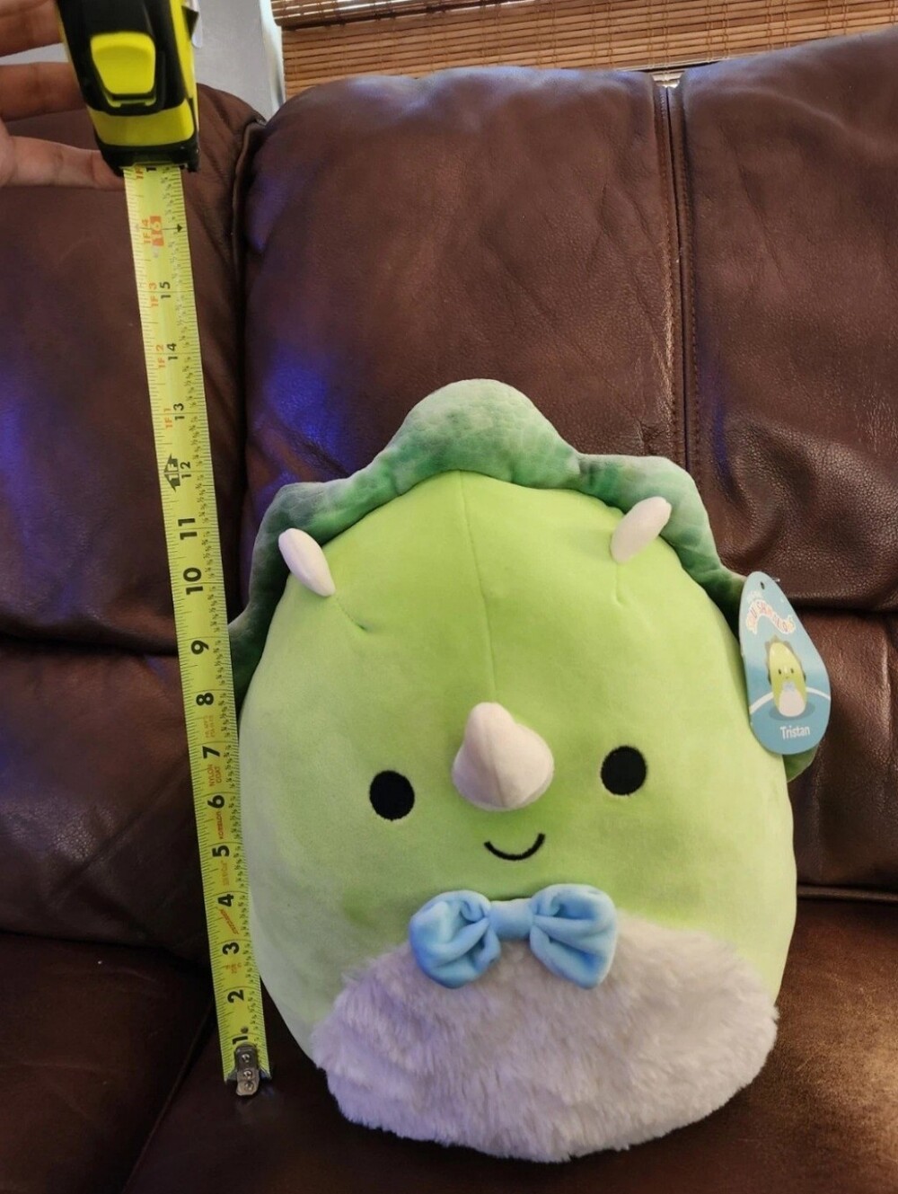 Squishmallow Tristan the Triceratops 12" New With Tags Plush With Bowtie
